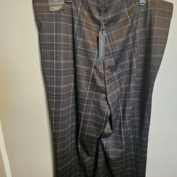 Pull On Wide Leg Crop Women's Plaid Trousers Size 3X MEG & MARGOT - Picture 9 of 16